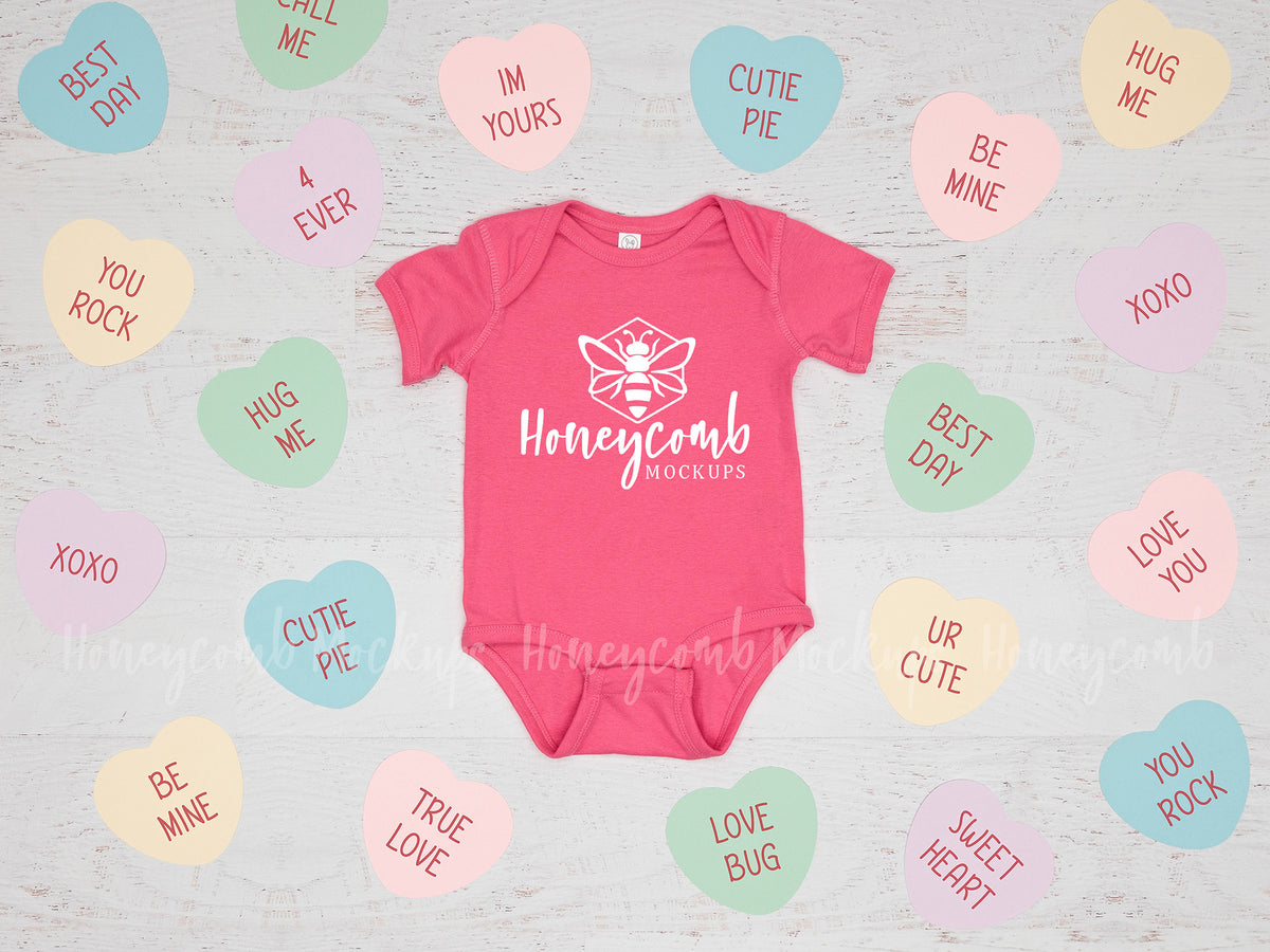 Rabbit Skins 4400 Bodysuit | Hot Pink | Valentines Day | SKU1452