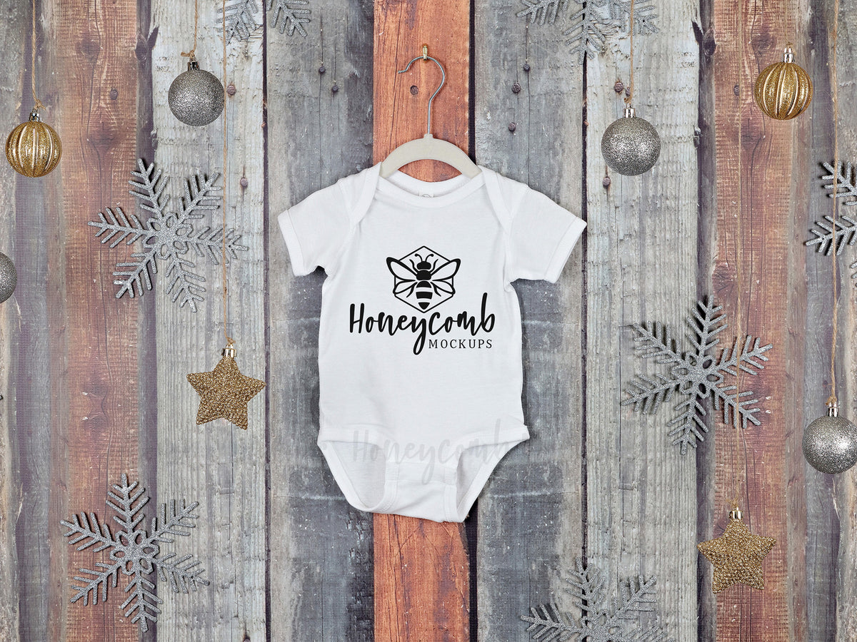 Rabbit Skins 4400 Bodysuit  | White | Christmas | Hanging | SKU2200