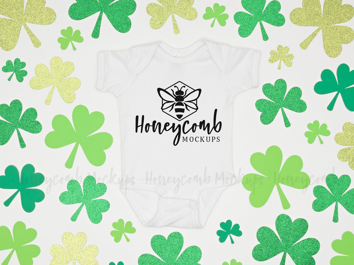 Rabbit Skins 4400 Bodysuit | White | St Patricks Day | SKU2126