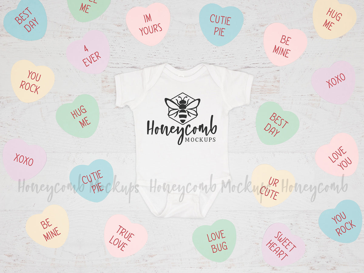 Rabbit Skins 4400 Bodysuit | White | Valentines Day | SKU1454