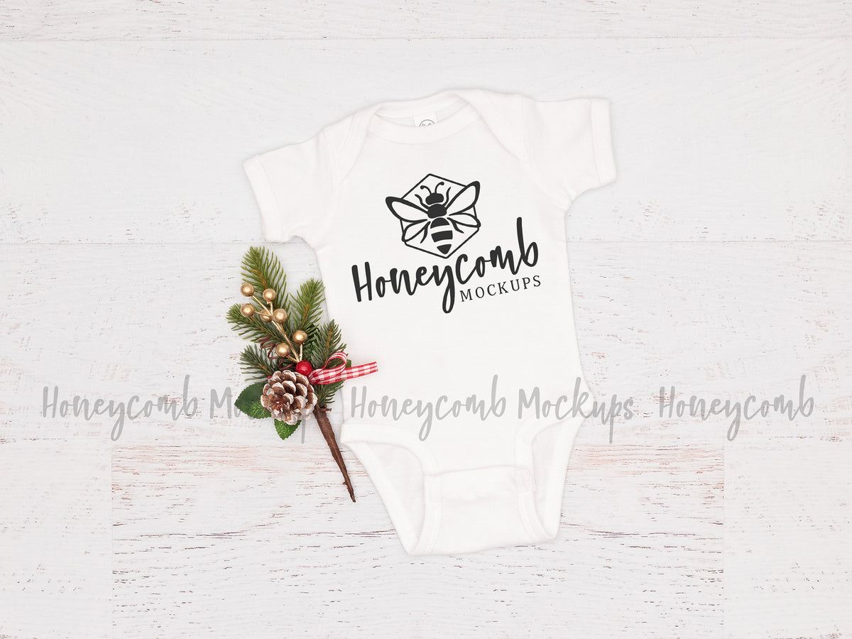 Rabbit Skins 4400 Bodysuit | White | Christmas | SKU1744