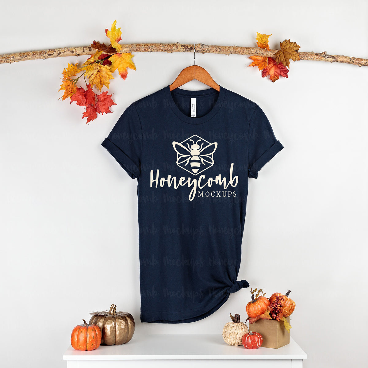 Bella Canvas 3001 T-Shirt | Navy | Fall | Hanging | SKU1482
