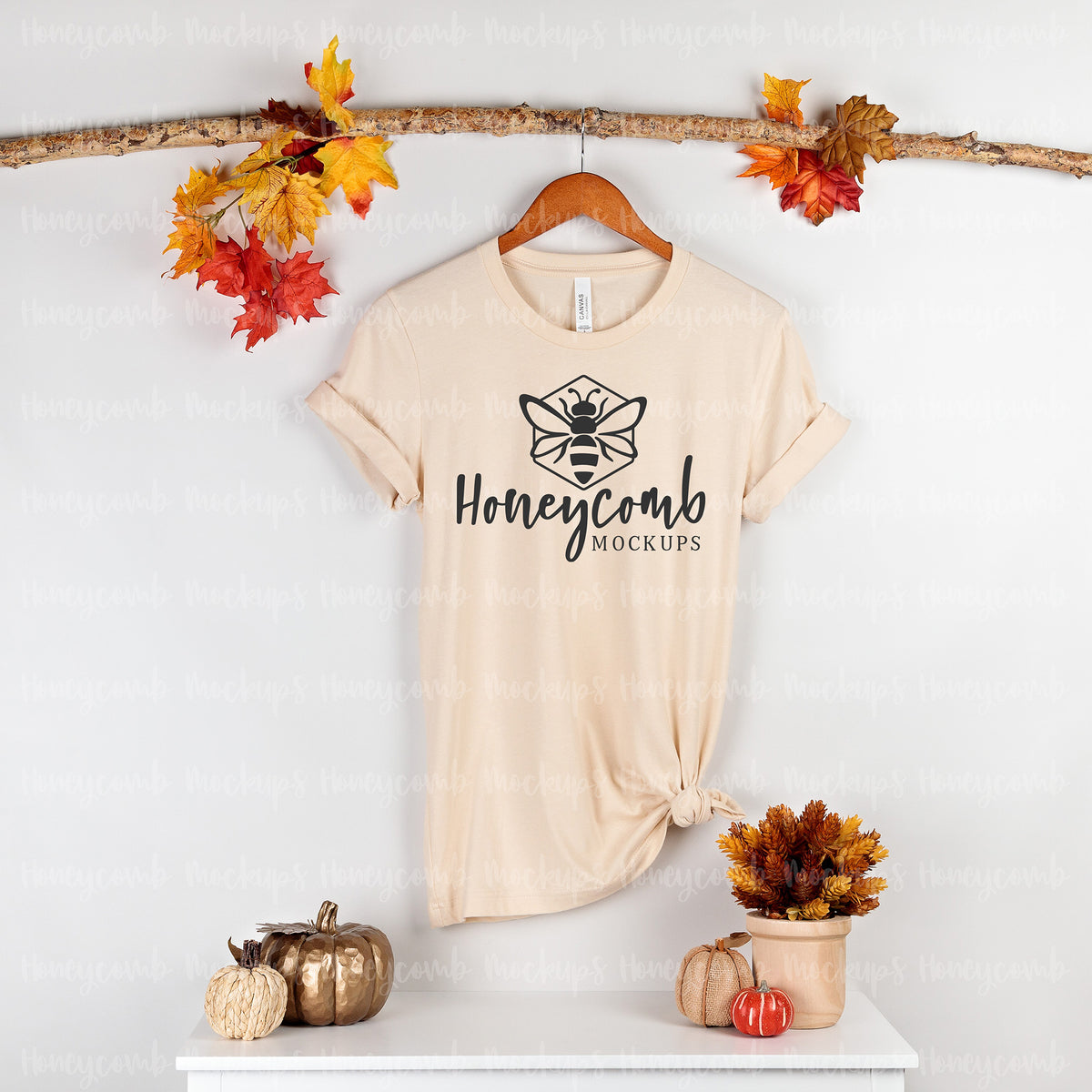 Bella Canvas 3001 T-Shirt | Soft Cream | Fall | Hanging | SKU1483