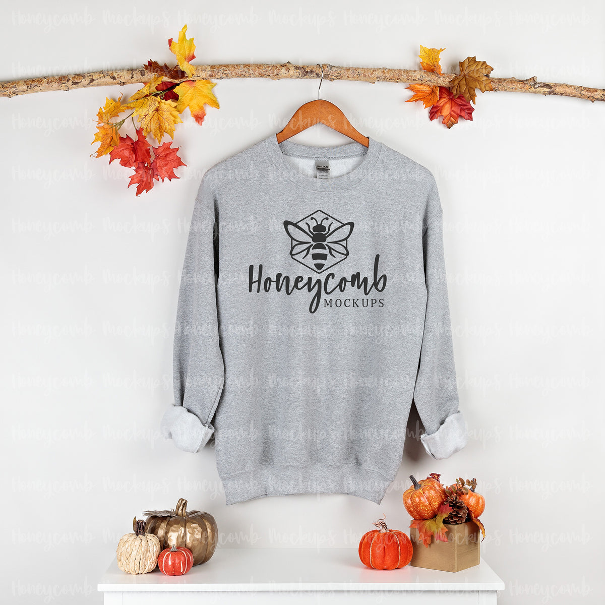 Gildan 18000 Sweatshirt | Sport Grey | Fall | Hanging | SKU1464