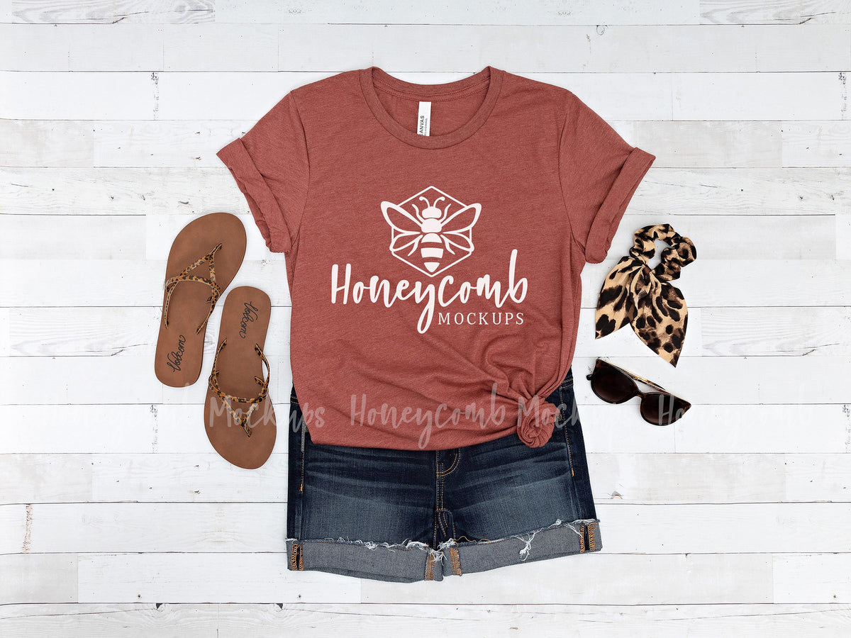 Bella Canvas 3001 T-Shirt | Heather Clay | SKU1562