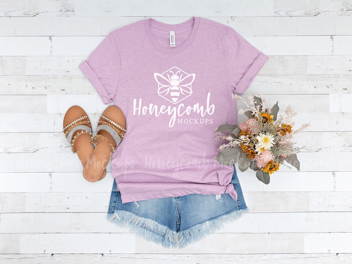 Bella Canvas 3001 T-Shirt | Heather Prism Lilac | SKU1574