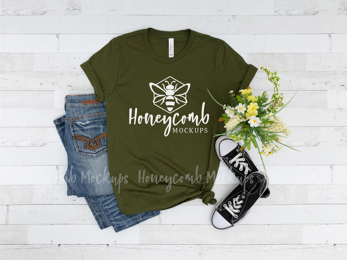 Bella Canvas 3001 T-Shirt | Olive | SKU1588